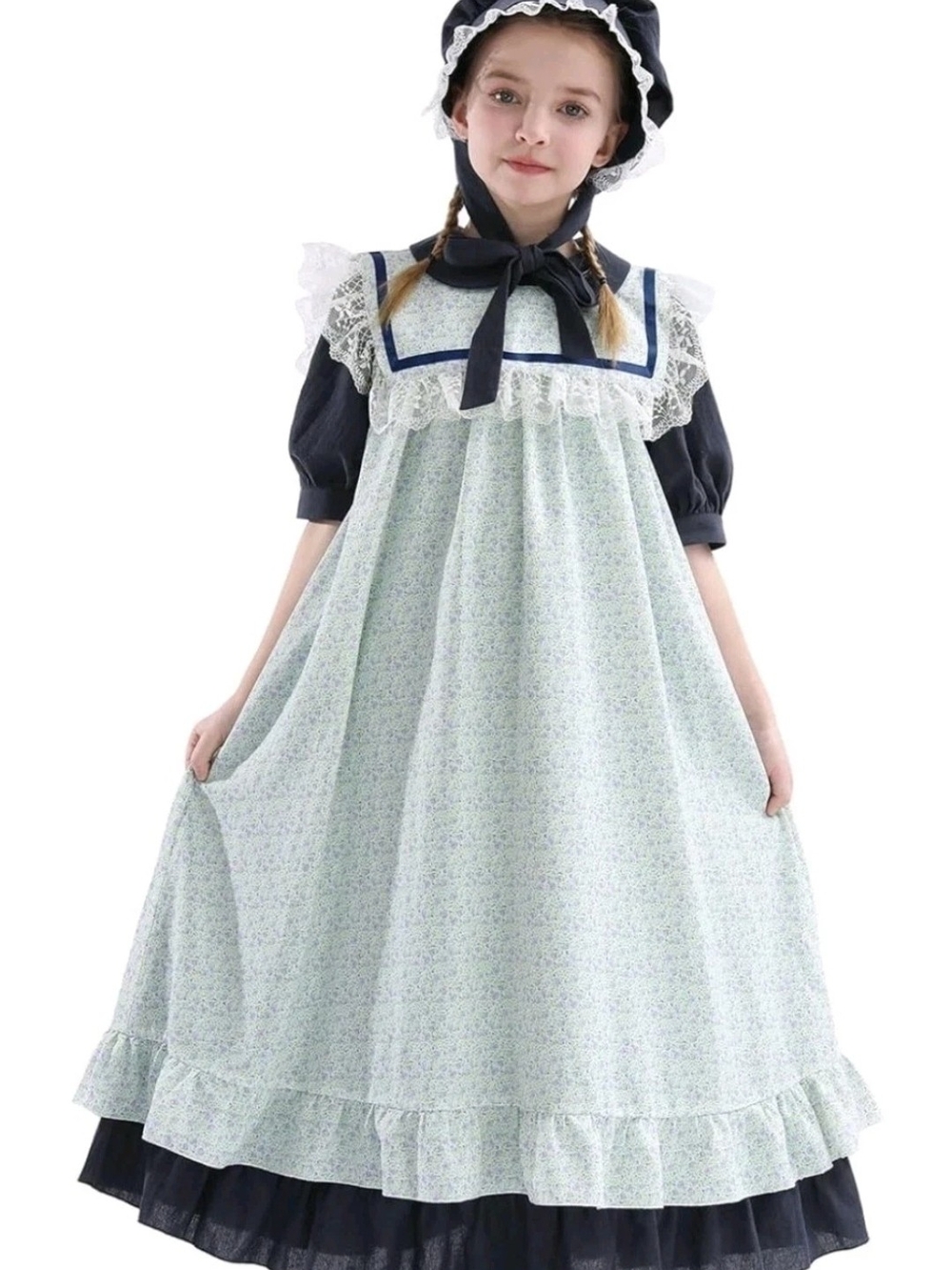 Blue Colonial Costume Girls Prairie Dress Colony Costumes for Kids Size Small